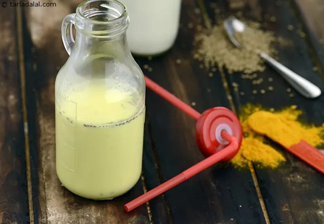 ajwain and turmeric milk recipe | haldi ajwain ka doodh | haldi ajwain milk for cold and cough | ajwain in golden milk |