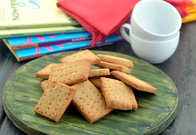  Atta Biscuits, Eggless Whole Wheat Biscuit