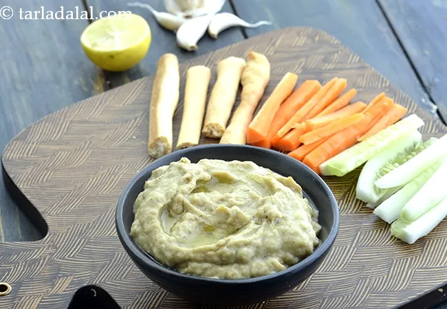 baba ganoush recipe | roasted Indian eggplant dip | baba ganoush Lebanese recipe
