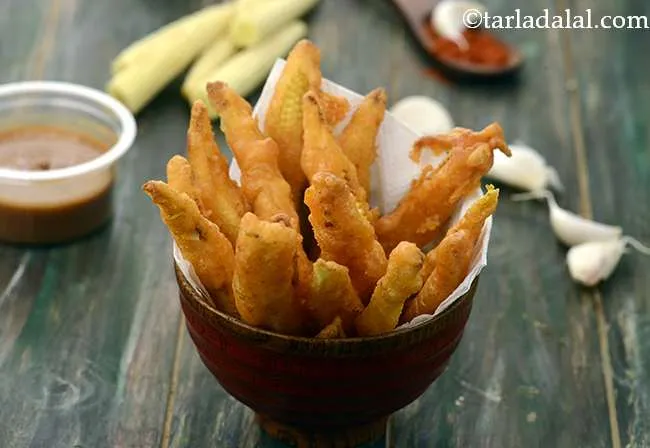  Baby Corn Fritters, Fried Baby Corn