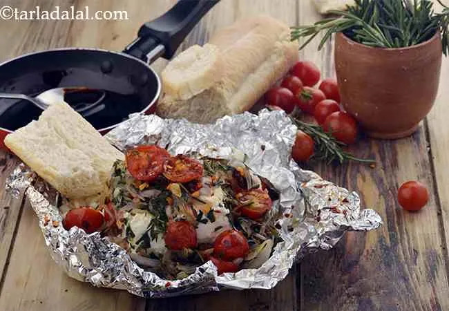  Baked Herbed Feta Cheese Served with Bread