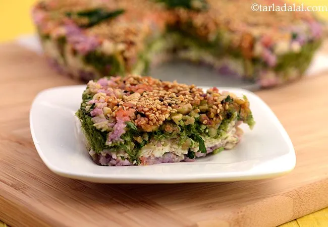 Baked Purple Yam and Paneer Cake