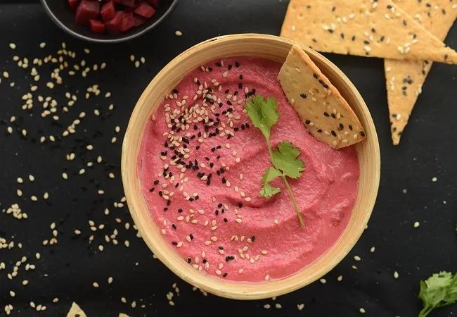 Beetroot Hummus, Indian Style Healthy Beetroot Hummus