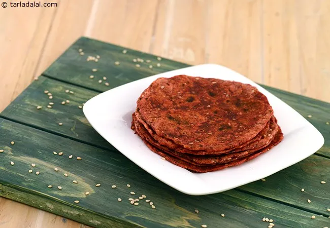 Beetroot and Sesame Roti