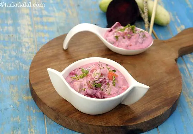  Beetroot Cucumber and Tomato Raita