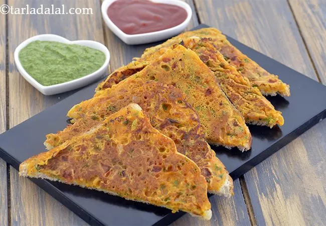 Besan Bread Toast, Tava Bread Toast