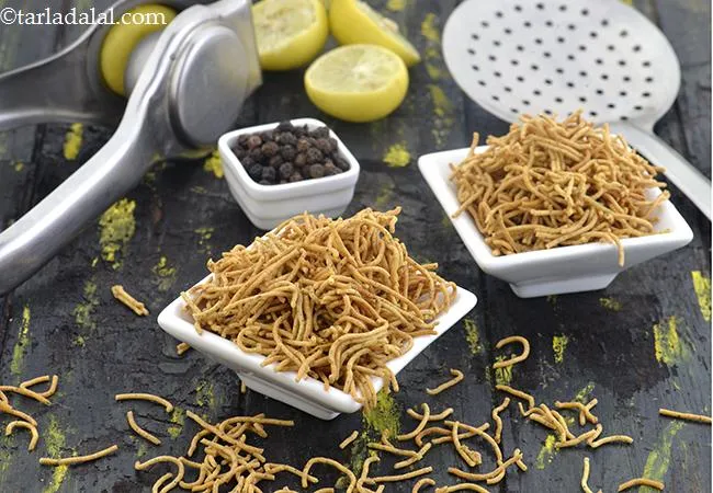 Black Pepper Lemon Sev Recipe , Jar Snack