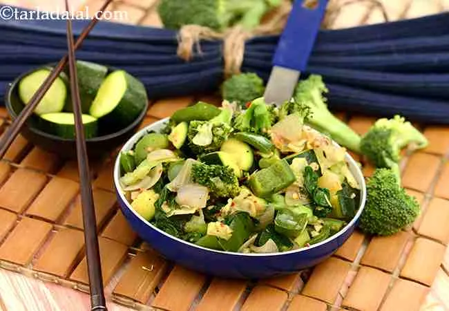 Broccoli, Spinach and Zucchini Stir- Fry