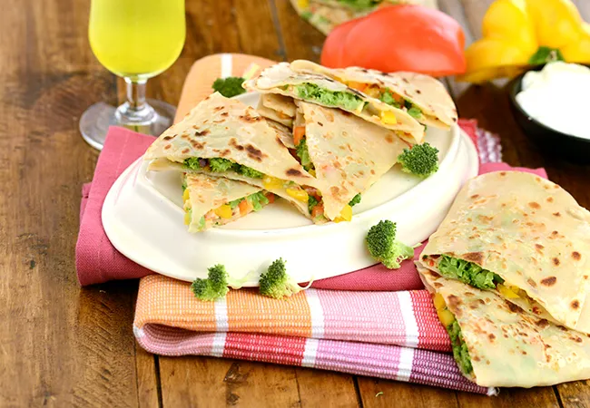  Broccoli, Bell Pepper and Cheese Quesadillas