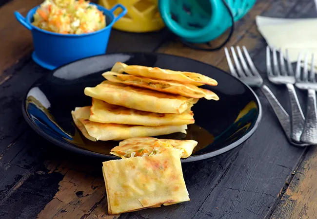  Cabbage Carrot and Paneer Samosa Patti Snack