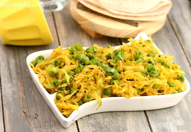 Cabbage Vatana Nu Shaak