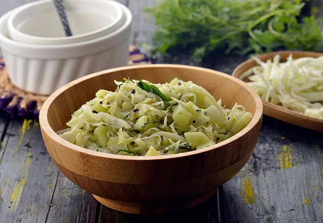 Cabbage and Cucumber Dry Sabzi