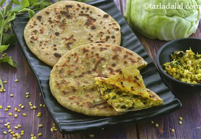 Cabbage and Dal Parathas