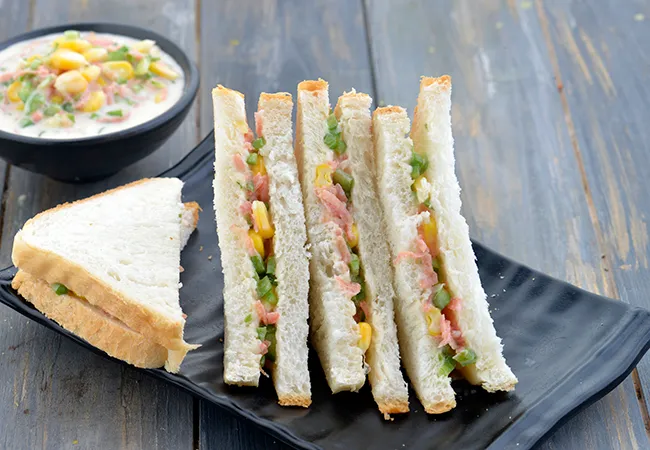  Cheesy Corn and Carrot Sandwich, Travel Sandwich
