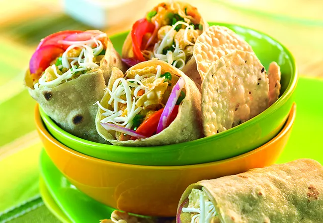 Cheesy Khada Bhaji Wrap ( Wraps and Rolls)