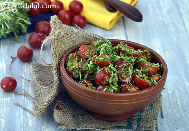 Cherry Tomato and Fenugreek Salad, Cherry Tomato and Methi Salad