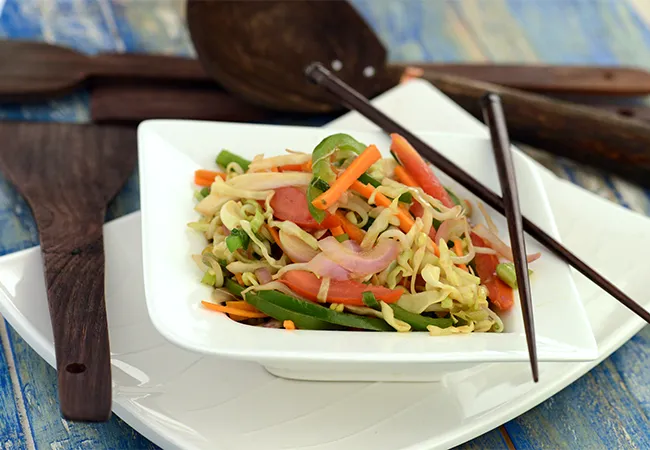  चायनीज़ स्टर फ्राईड वेजिटेबल्स् | चीनी स्टर - फ्राइड सब्जियों | - Chinese Stir- Fried Vegetables 