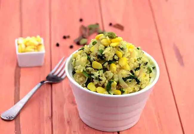  Corn Palak Pulao