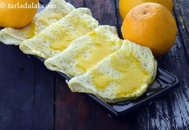 Crepes Suzette, Butter Flavoured Orange Pancakes
