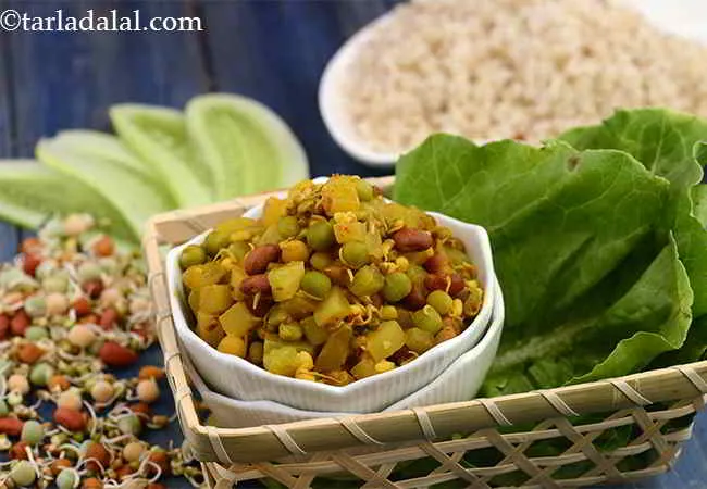 Cucumber and Mixed Sprouts Subzi