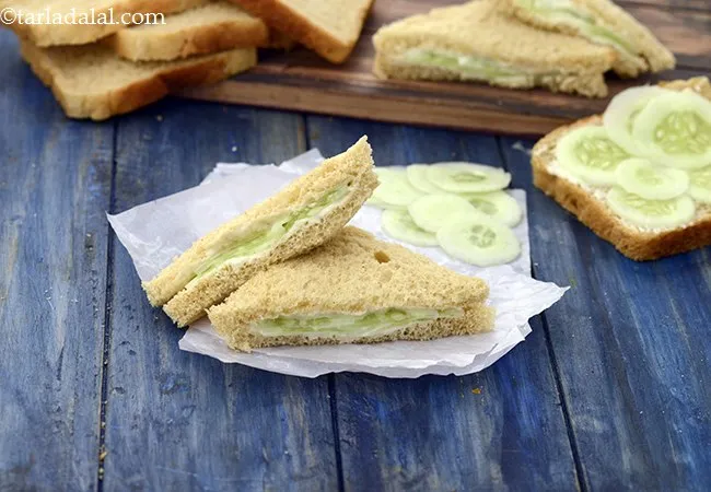 Cucumber Cheese Sandwich ( Tiffin Treats)