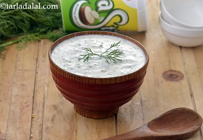 Dill and Cucumber Raita, Suva and Kakdi Raita