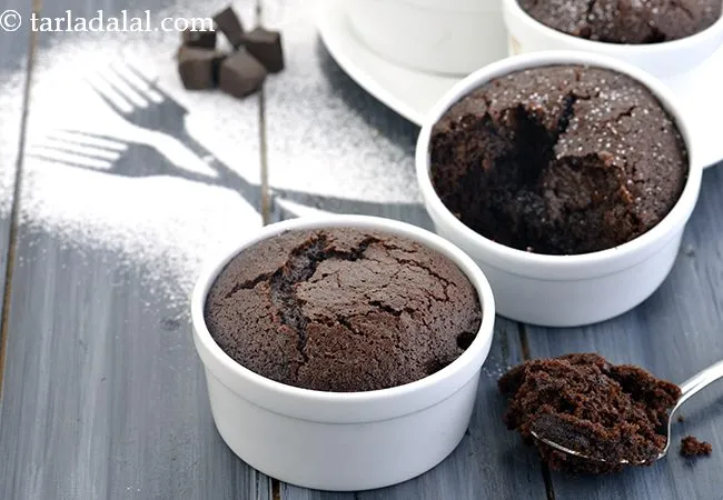 Eggless Chocolate Lava Cake, Whole Wheat Lava Cake