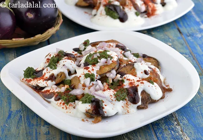 Eggplant Chaat, Brinjal Chaat Starter