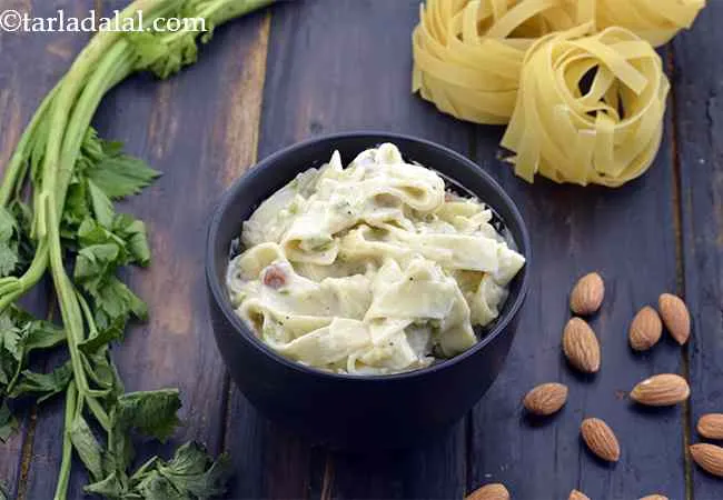 Fettuccine in Celery Almond Sauce