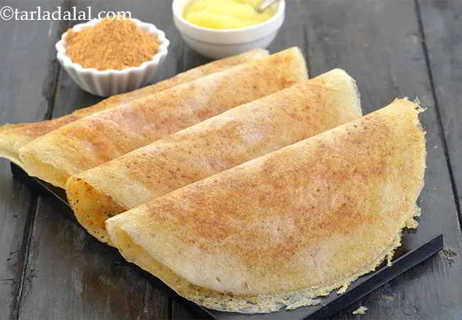 Ghee Roast Dosa, Crispy Dosa with Milagai Powder