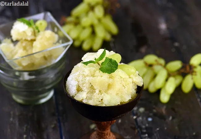 ग्रीन ग्रेप्स् सॉर्बे | अंगूर सॉर्बे | हरे अंगूर सॉर्बे | Green Grapes Sorbet