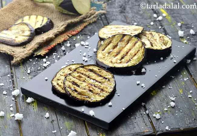 Grilled Baingan in Olive Oil and Sea Salt , Grilled Eggplant