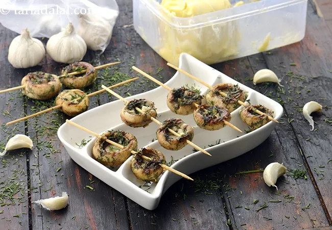 Grilled Mushrooms in Garlic and Dill