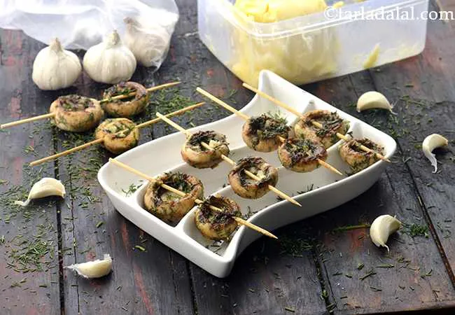 Grilled Mushrooms in Garlic and Dill