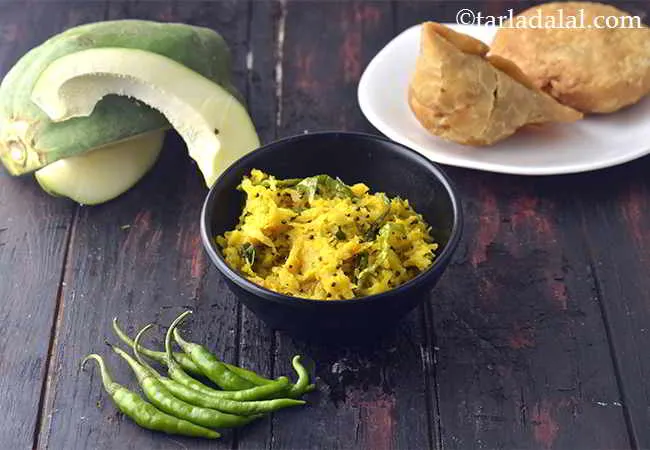 Gujarati Raw Papaya Chutney, Kacha Papaya Sambharo