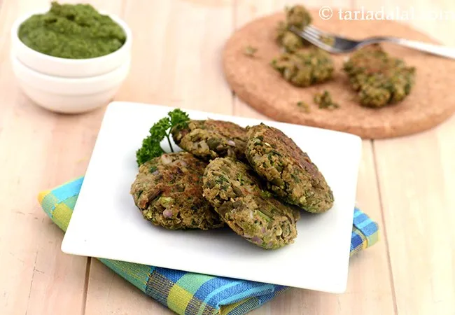 हरे चने और सोया की टिक्की