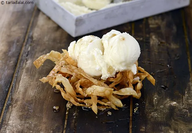 Honey Noodles with Vanilla Ice Cream