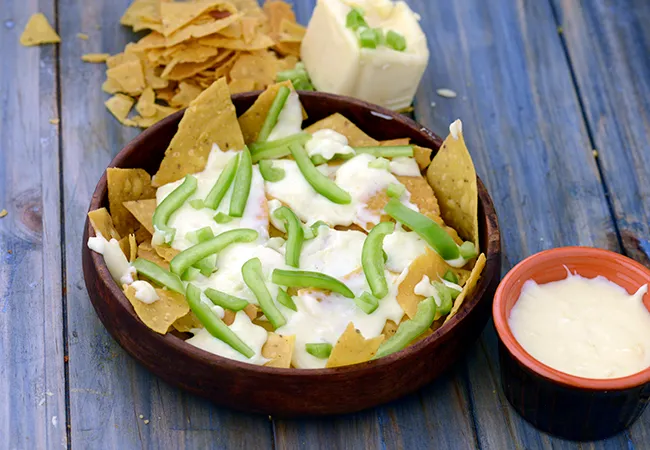 Indian Style Nachos with Cheese