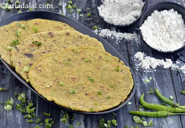 Jowar, Bajra Spring Onion Roti