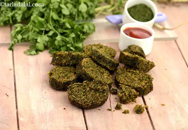  Kothimbir Vadi, Zero Oil Maharashtrian Kothimbir Vadi Recipe