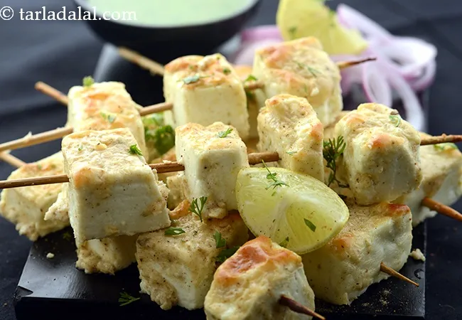 Makhmali Paneer Tikka Made in Oven, Tawa