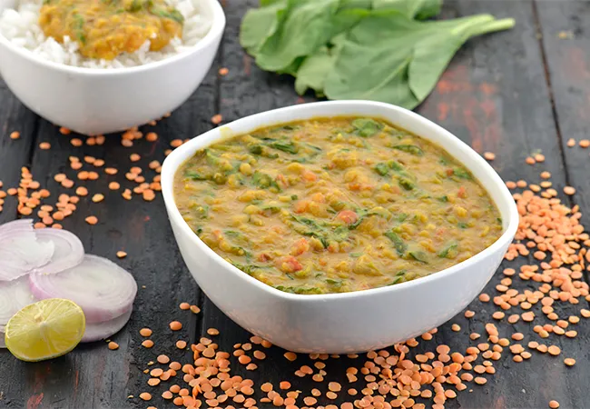 Masoor Dal with Spinach, Protein Rich Recipes