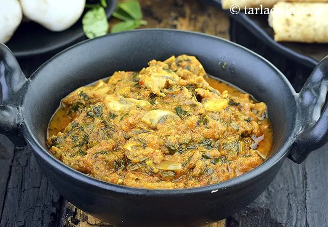 Methi Mushroom Sabzi, Veg Mushroom Semi- Dry Curry