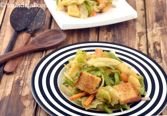 Mexican Potato Salad with Garlic Croutons