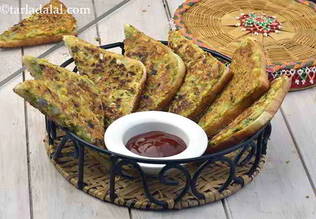  Moong Dal Toast, Pan- Fried Moong Dal Toast