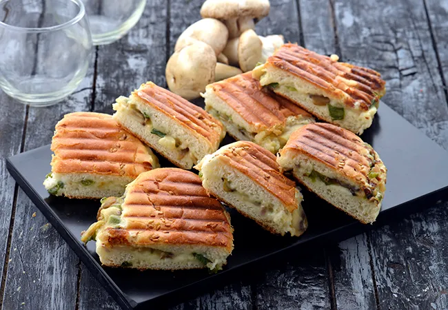  Mushroom Cheese and Spring Onions Panini