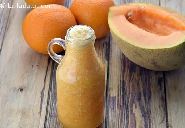 Muskmelon, Orange and Coconut Drink