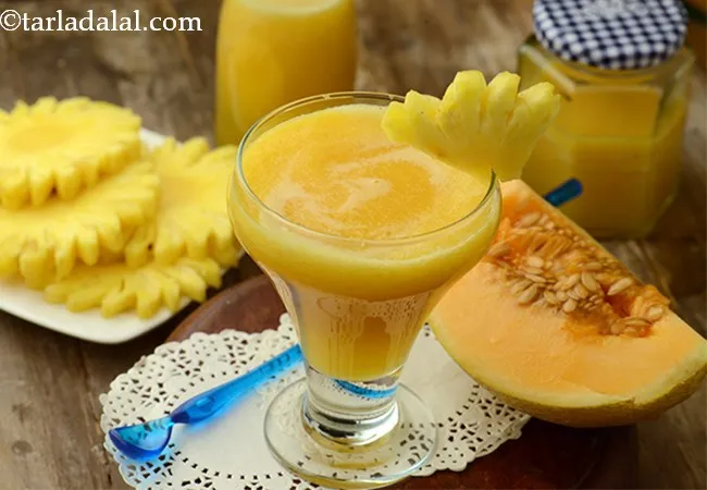  खरबुजा और अनानास का ज्यूस | खरबुजा और अनानास का ज्यूस | हेल्दी ज्यूस | - Muskmelon and Pineapple Juice 