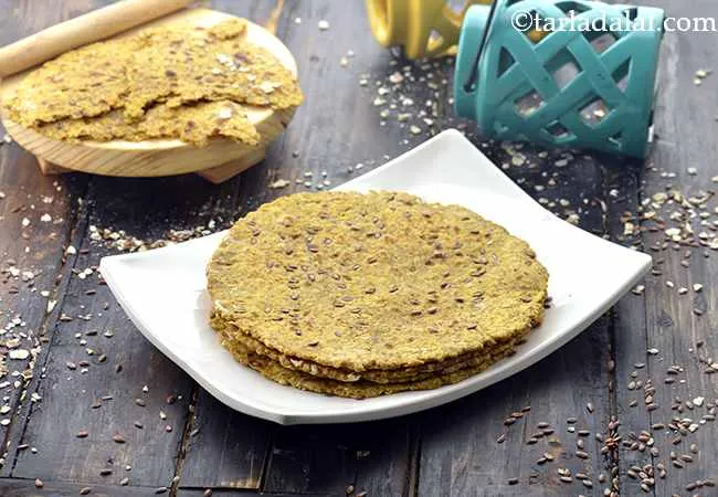 Oats Flax Seeds Roti, Low Salt Recipe