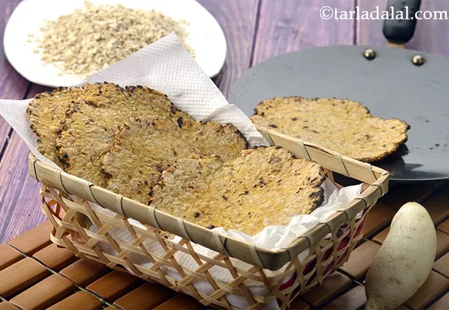  Oats Mooli Roti, Zero Oil Oats Mooli Roti